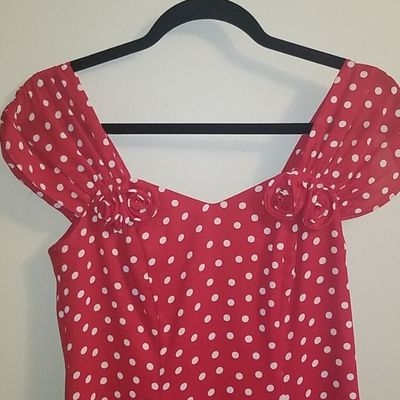 Red & White Polka Dot Dress - Sz 6 - Picture 3 of 8